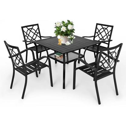 Wrought Iron Patio Table & Chair Furniture Set