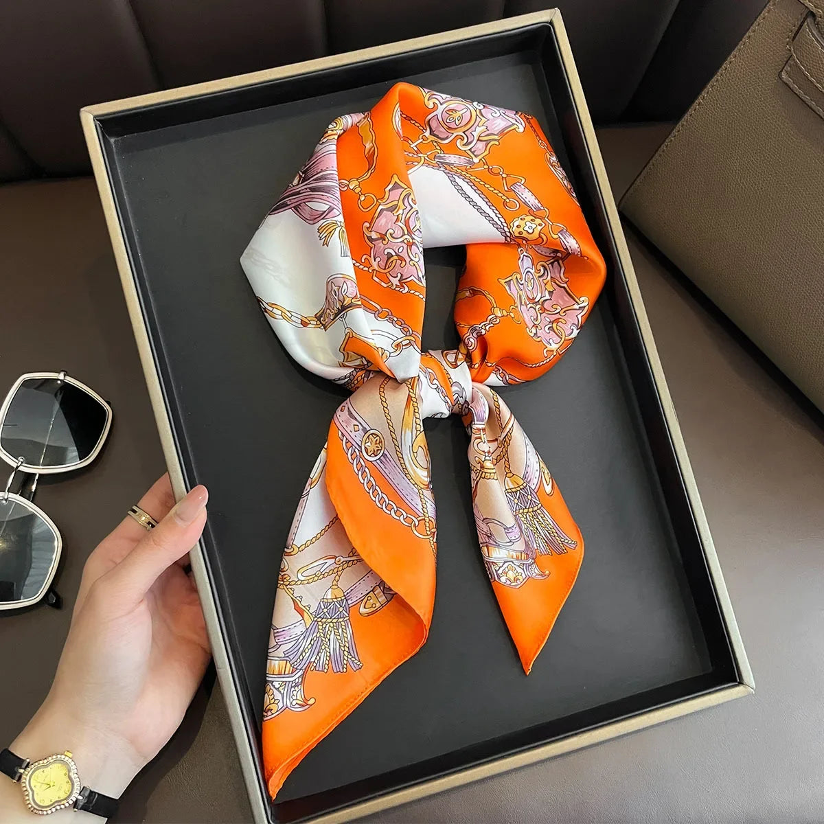 70 X 70 cm Silky Stylish Pashmina Like Designer Neck/Head Scarf