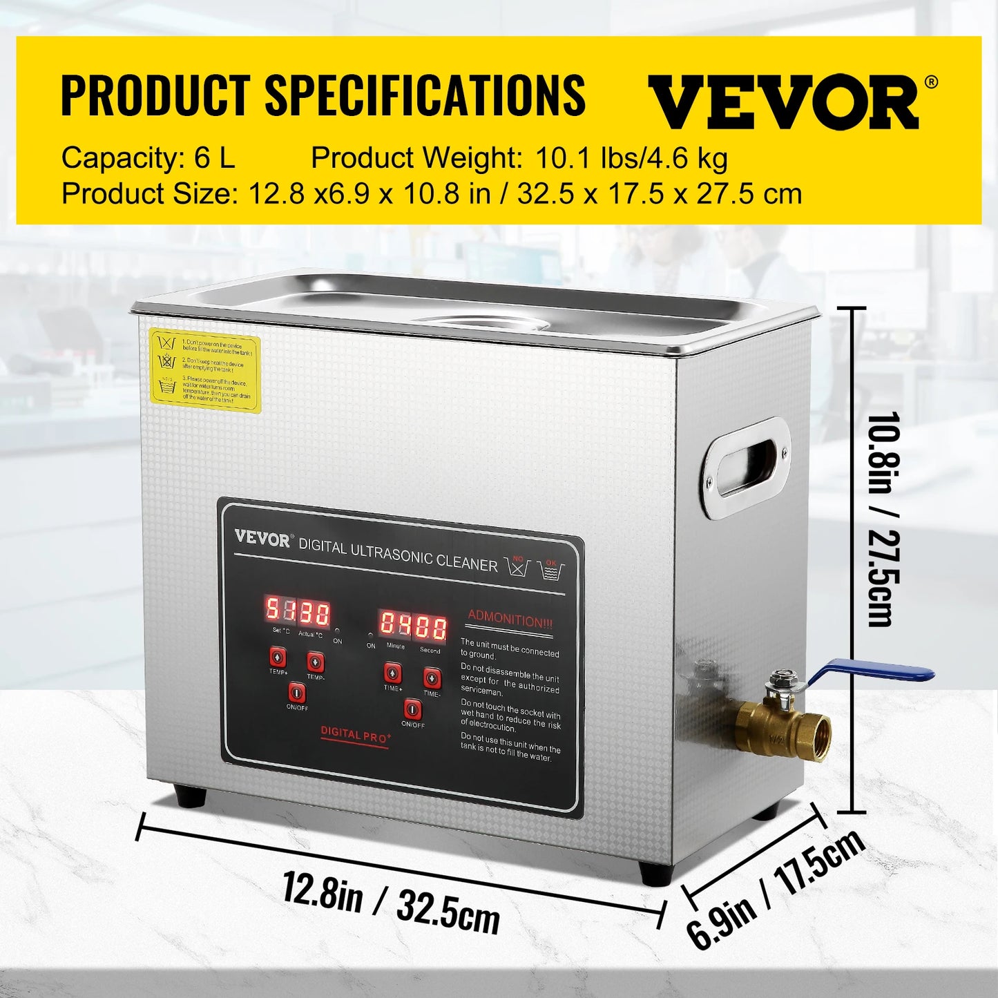 Stainless Steel Ultrasonic Portable Cleaning Machine  2L 3L 6L 10L 22L 30L