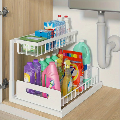 Metal Sliding Pull-Out Rack for under the Sink in Kitchen or Bathroom