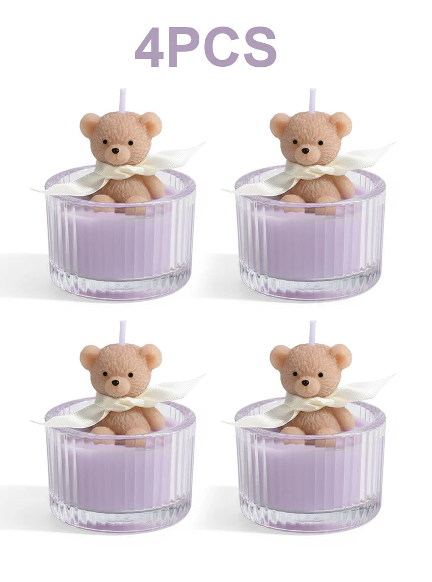 Scented, Soy Wax Teddy Bear Candle in Glass