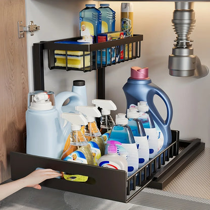 Metal Sliding Pull-Out Rack for under the Sink in Kitchen or Bathroom
