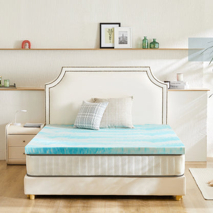 2-4 Inch Soft Thick Gel Cooling Mattress Topper with Breathable Memory Foam Technology
