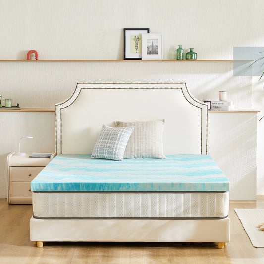 2-4 Inch Soft Thick Gel Cooling Mattress Topper with Breathable Memory Foam Technology