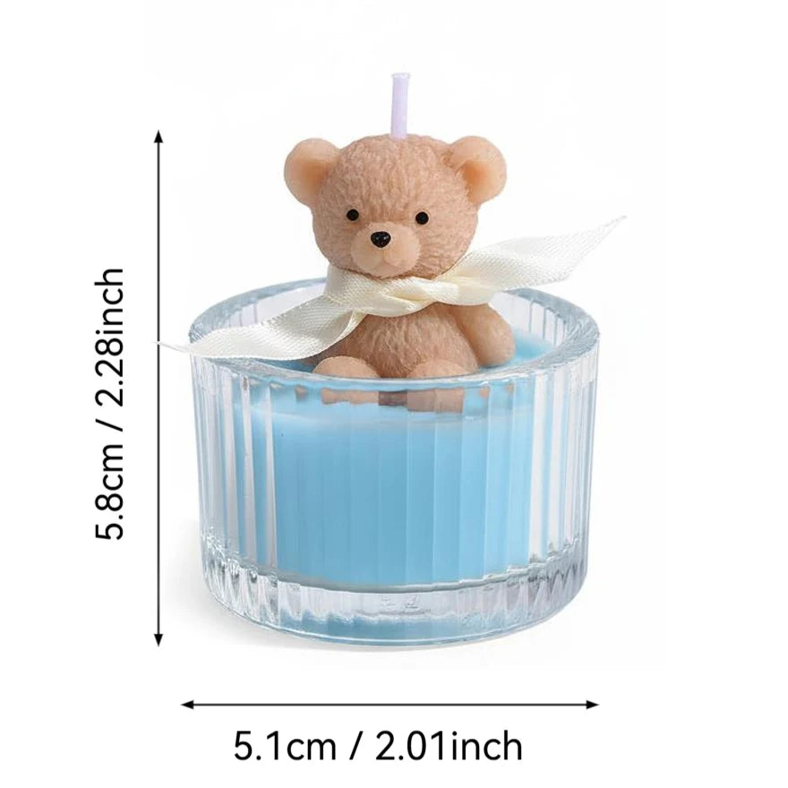 Scented, Soy Wax Teddy Bear Candle in Glass