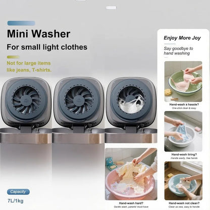 7L Portable, Automatic Mini Washing Machine with Wash and Spin Cycle Mode
