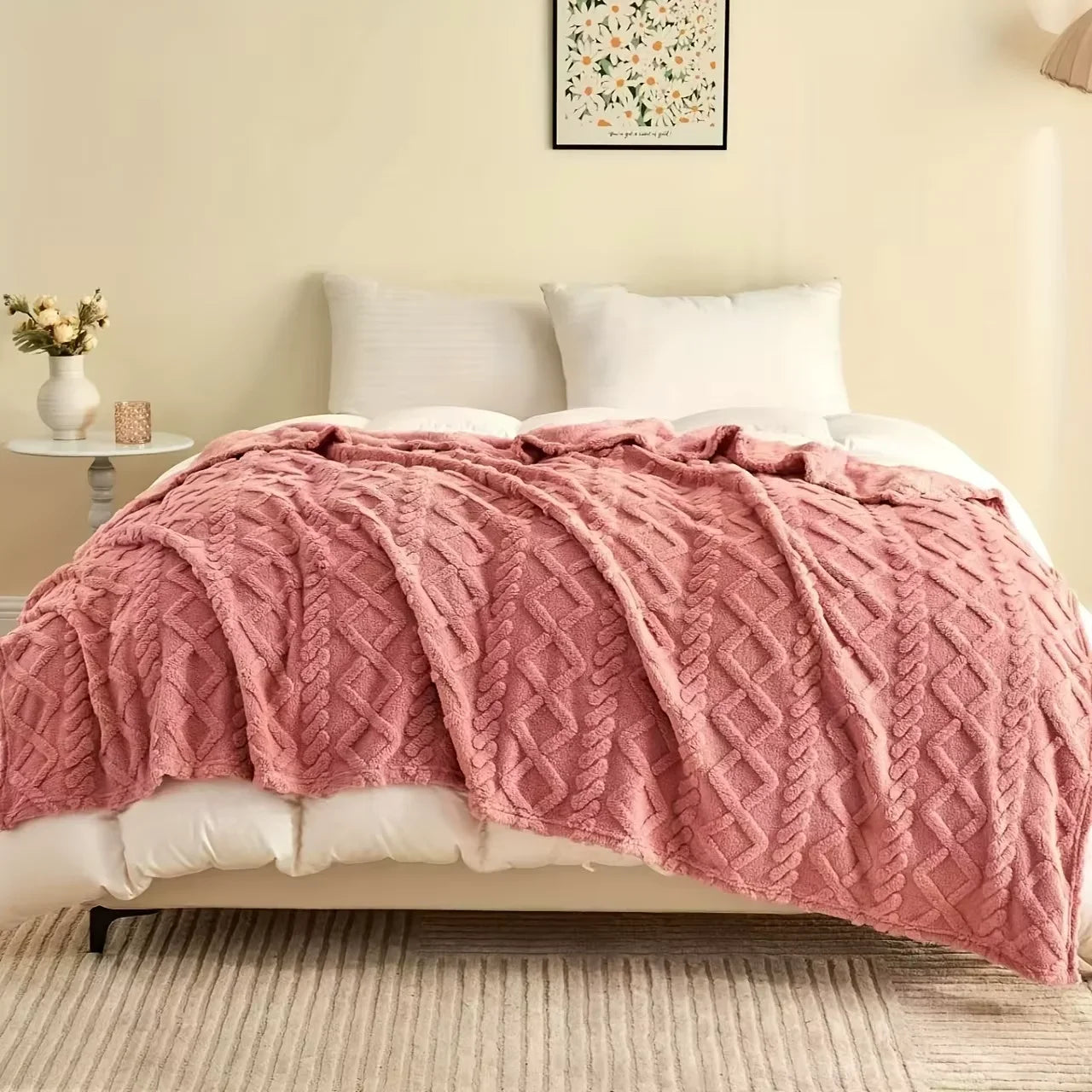 Lightweight Thick Soft Fleece Sherpa Throw for Couch, Bed or Sofa