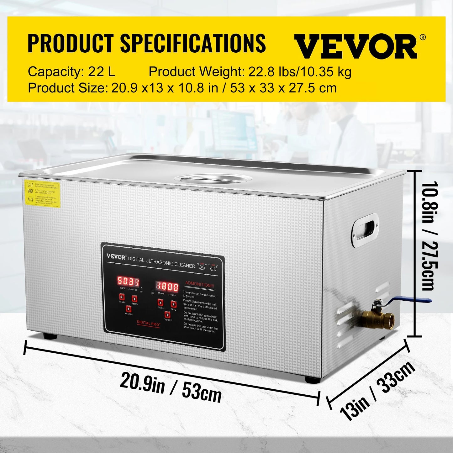 Stainless Steel Ultrasonic Portable Cleaning Machine  2L 3L 6L 10L 22L 30L