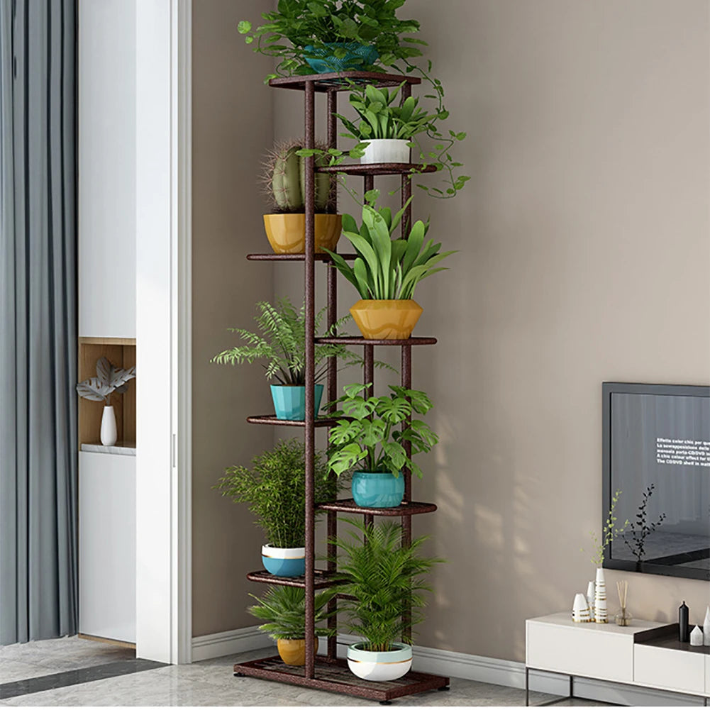 7 Tier Plant Stand Metal Shelf for Indoor or Outdoor Decor