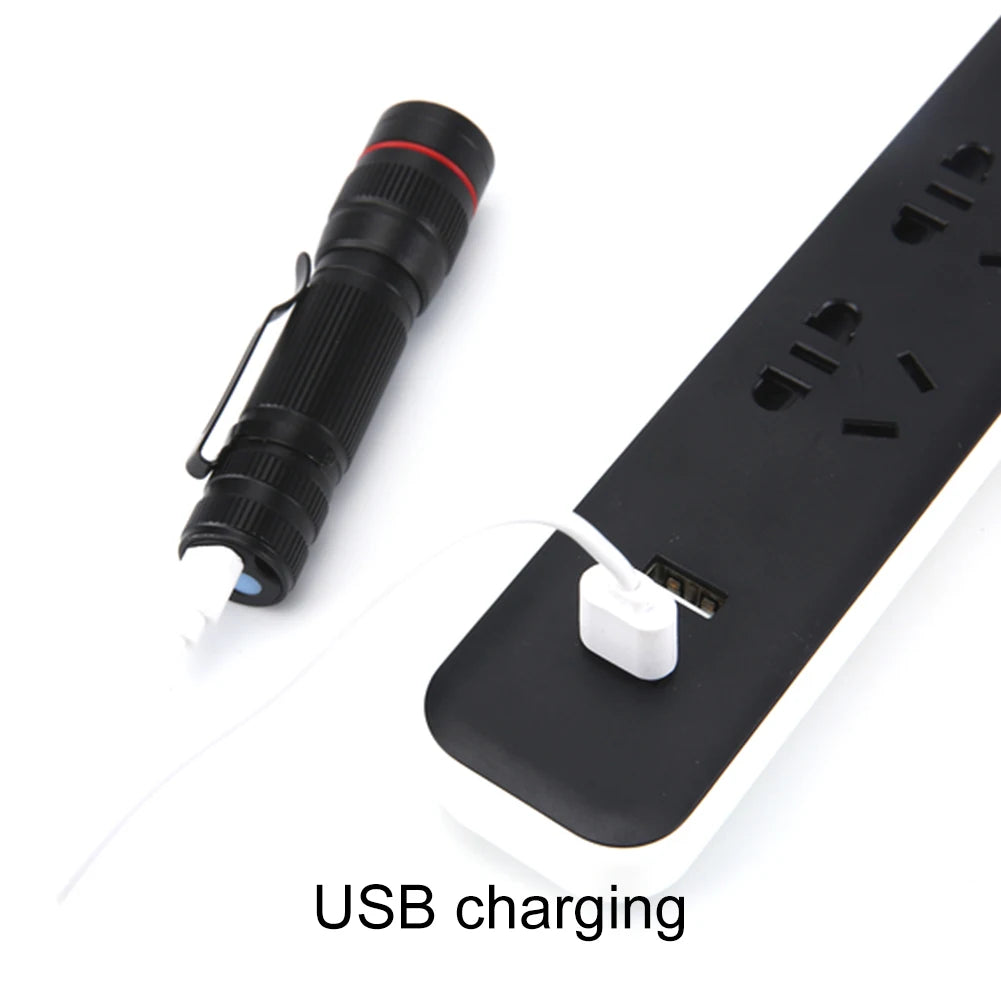 Aluminum Alloy USB Charging LED Flashlight 300 Lumen